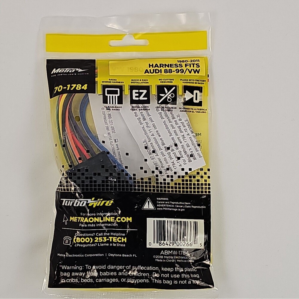 Metra TurboWire 70-1784 Standard Radio Wiring Harness for Audi Volkswagen